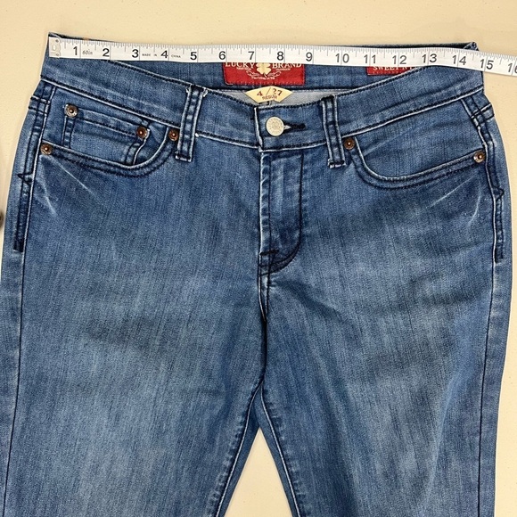 Lucky Brand Vintage Red Tag Sweet n Low Bootcut Embellished Pocket Jeans Size 27 - Picture 6 of 11